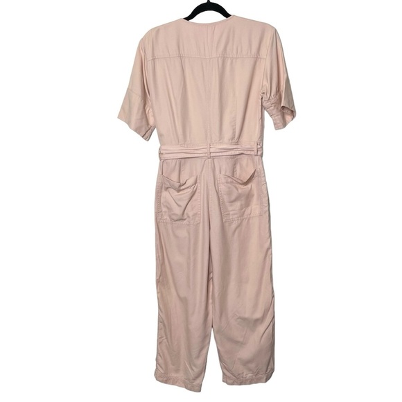 Madewell Top-Stitched Coverall Jumpsuit Bashful Blush Sz 2 - Picture 6 of 16